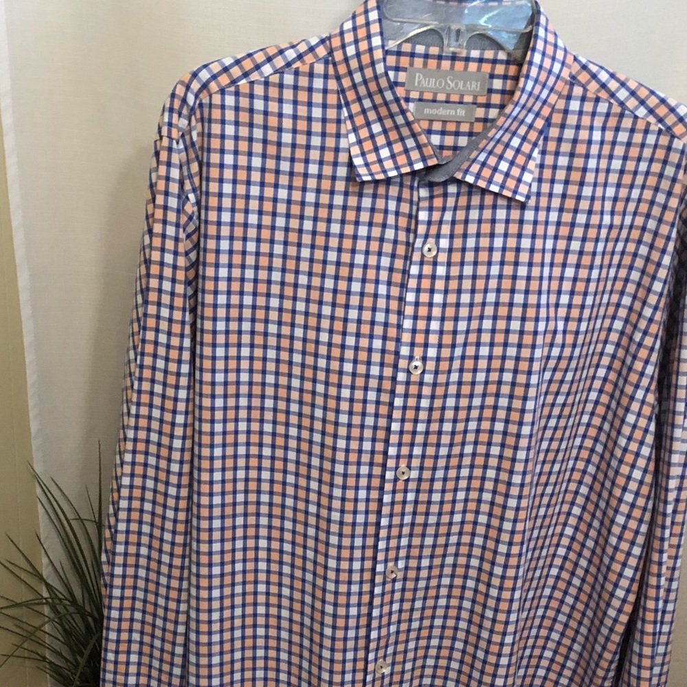 Paulo Solari Modern Fit Long Sleeve Button Down Shirt Size XL